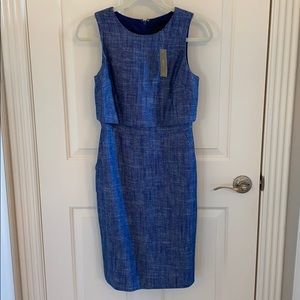 J. Crew Blue Tweed Dress NWT Sz 2